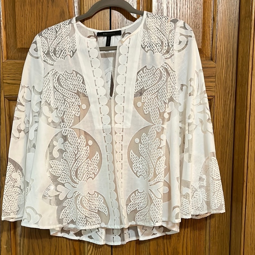 White Lace Overlay Top